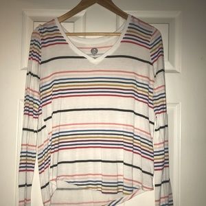 Multicolor striped long-sleeve tee
